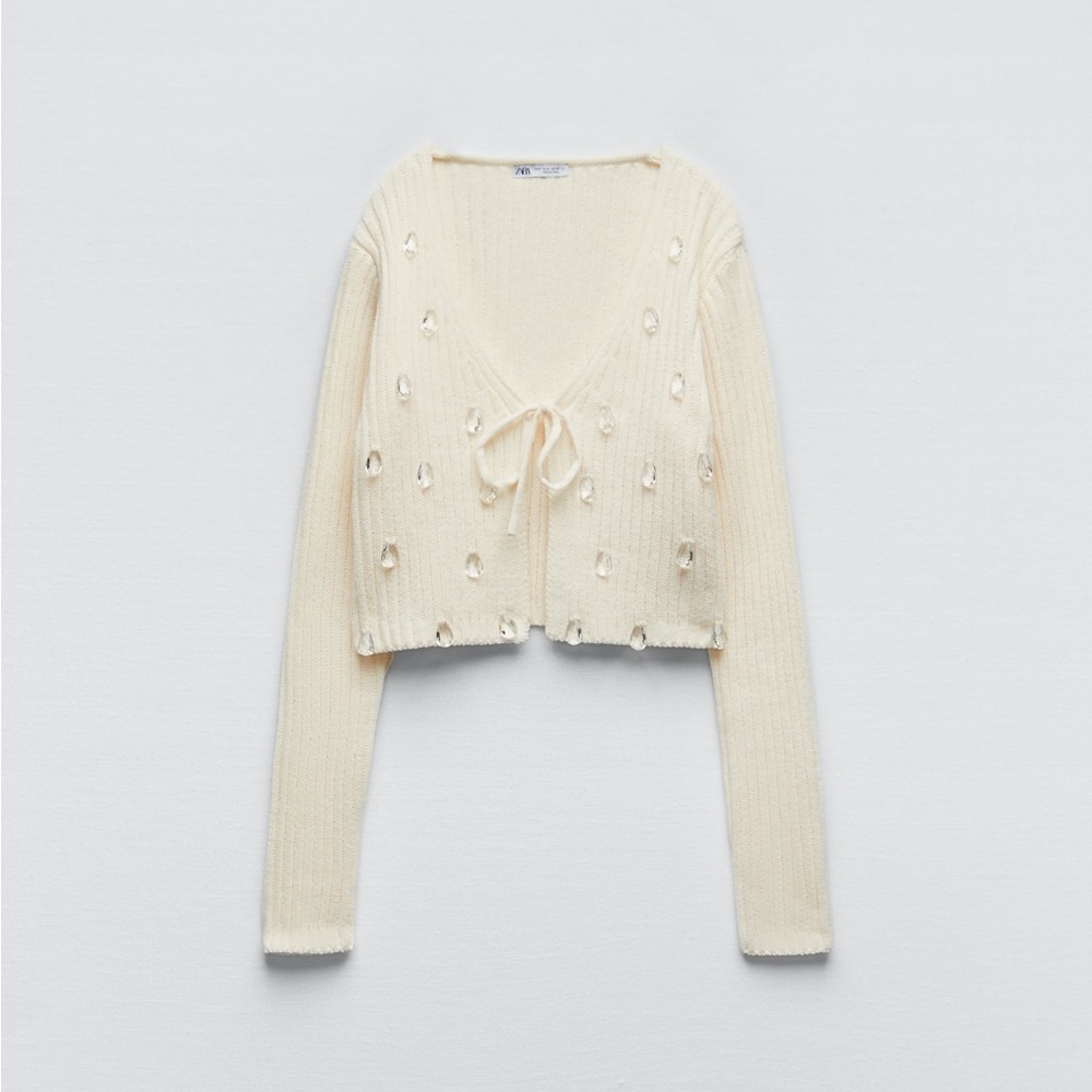 Zara Chenille Crystal Cardigan